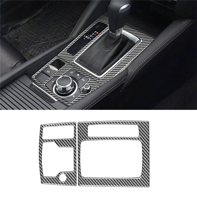 Adesivi per la copertura del pannello del cambio dell'auto decorazione del rivestimento in morbida fibra di carbonio per Mazda 3 Axela 2017 2018 LHD