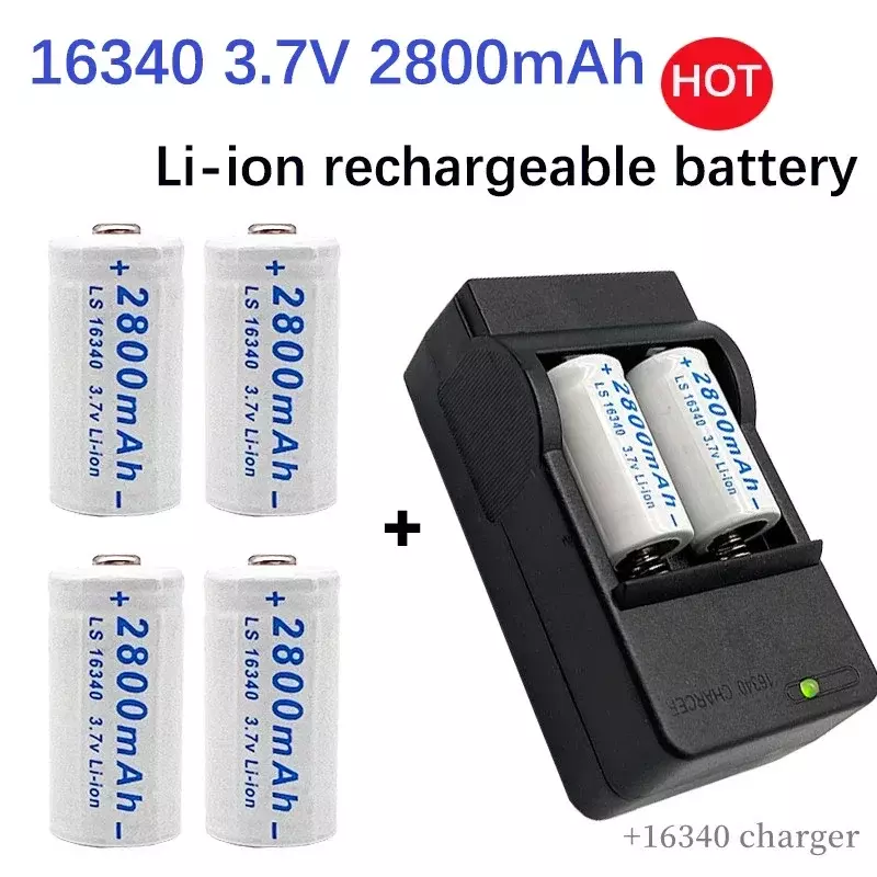 KVCDY-Batterie aste pour caméra de sécurité, batterie Lithium Ion L70 Plus, CR123A, RCR 2024, ICR 123, 16340 mAh, 2800 V, 3.7