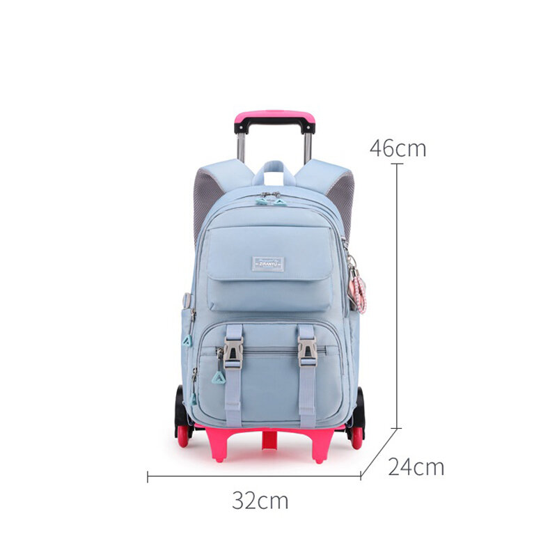 Mochila escolar com rodas para adolescentes, trolley bag para meninas, mochila para crianças, mochila escolar para estudantes