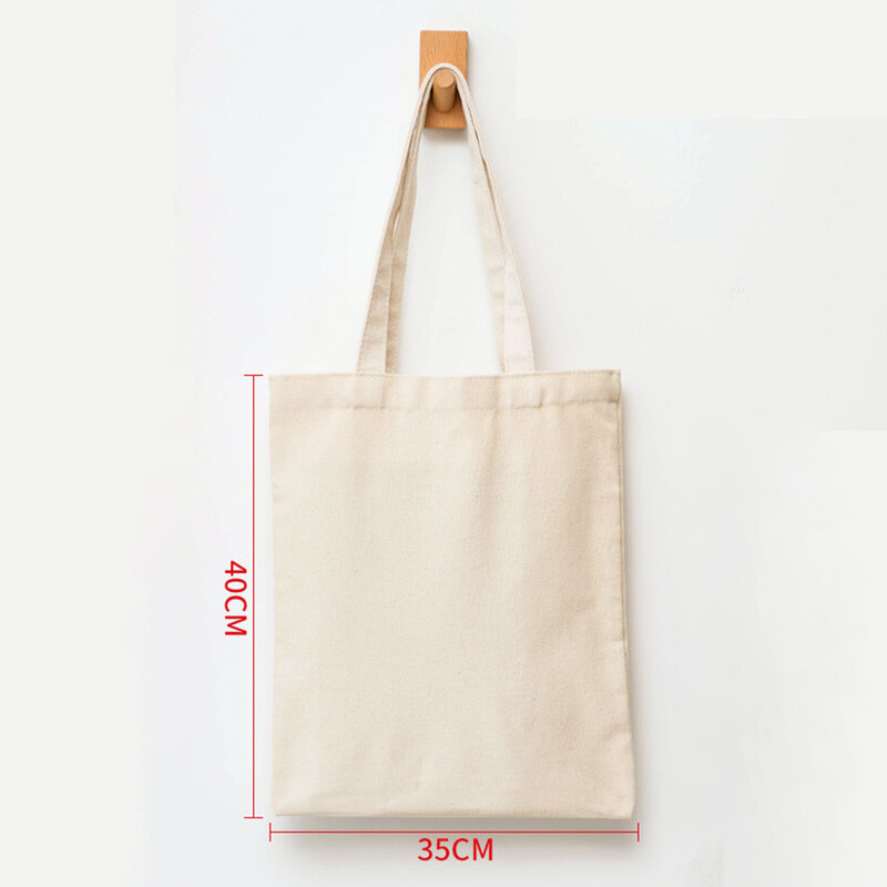 حقائب اليد النسائية أبيض دسم عادي للطي قماش الكتف حمل الحقائب قابلة لإعادة الاستخدام القطن البقالة عالية السعة حقيبة تسوق حقائب اليد