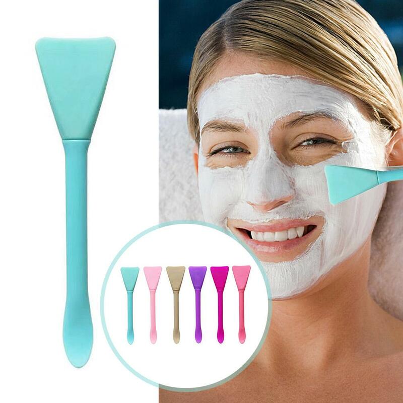 1pcs Double Head Silicone Facial Mask Brush Face Cleaning Film Daub Special Beauty Scraper Type Mud Brush Tool O2C0