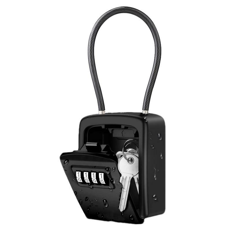 Key Lock Box With Code Zinc Alloy Lock Box For Keys Hangable Spare Key Organizer Security Resettable Code 4 Digit Combination Ke