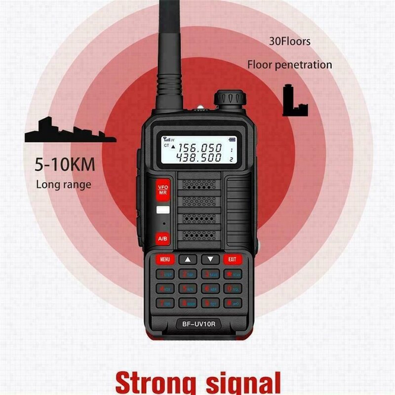 Baofeng UV 10R 10W VHF UHF touristes bande Walperforated Talkie Contact chasse en plein air Portable bidirectionnel Ham Radio FM BF-UV10R chargeur USB