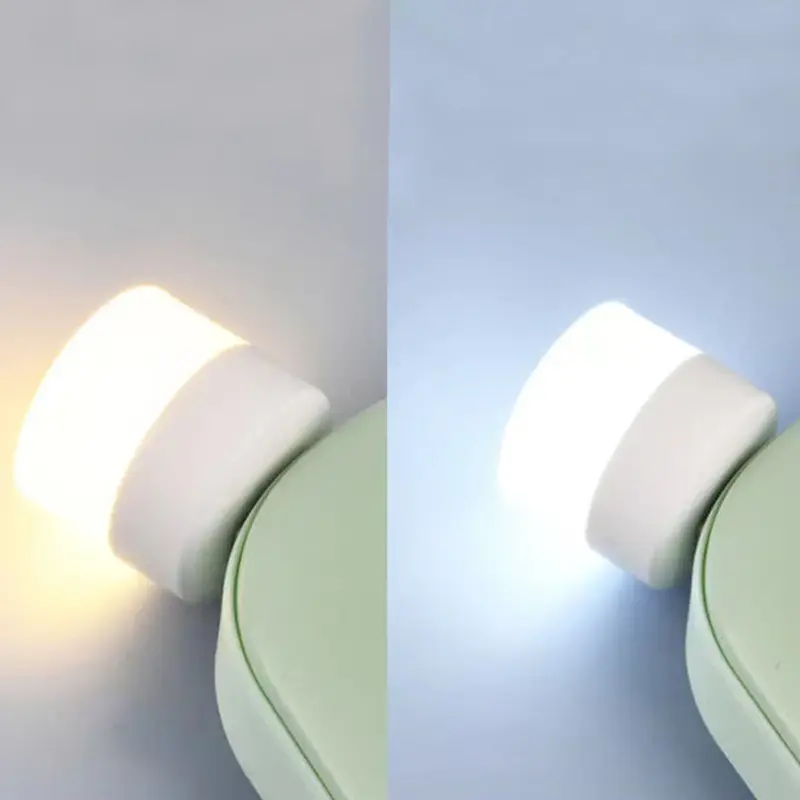 Veilleuse LED ronde portable avec prise USB, 5V, 1W, 5 couleurs disponibles, veilleuses de pépinière pour bébé, éclairage de décoration de chambre pour enfants et adolescents