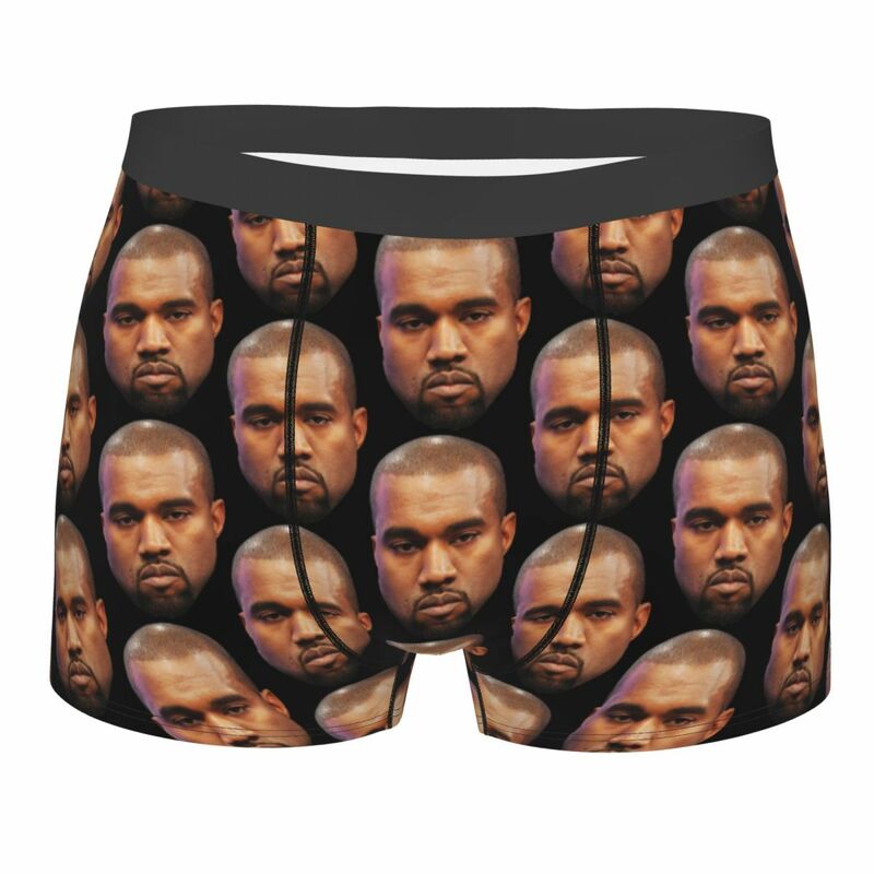 Kanye West Ye กางเกงบ็อกเซอร์สำหรับผู้ชาย, กางเกงในกางเกงในเซ็กซี่พิมพ์ลาย3D กางเกงในระบายอากาศ