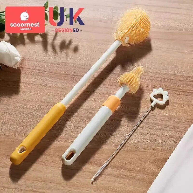 Baby Silicone Portable Milk Bottle Brush Sets Specific Cleaning Brush Storage Box Set For Travel