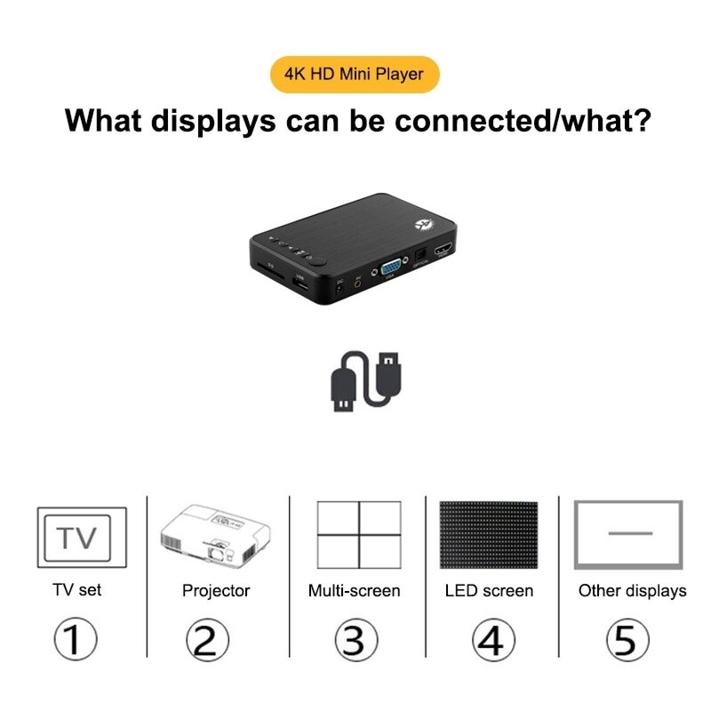 Медиаплеер X16 4K с горизонтальным и вертикальным экраном, внешняя реклама, автоматическое циклическое воспроизведение, ТВ-приставка для видео 1080P