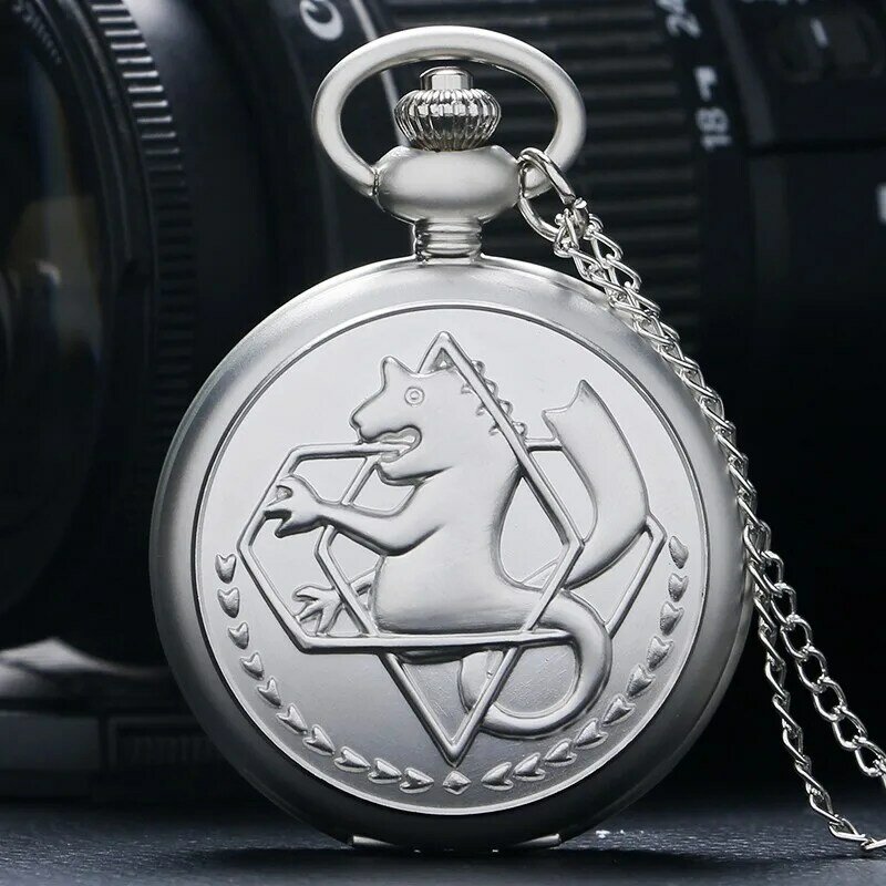 Bronze Alchemie Seepferdchen Anime Taschenuhr Student Pullover Kette Uhr geprägt Quarz Vintage Steampunk Schmuck Halskette Geschenke