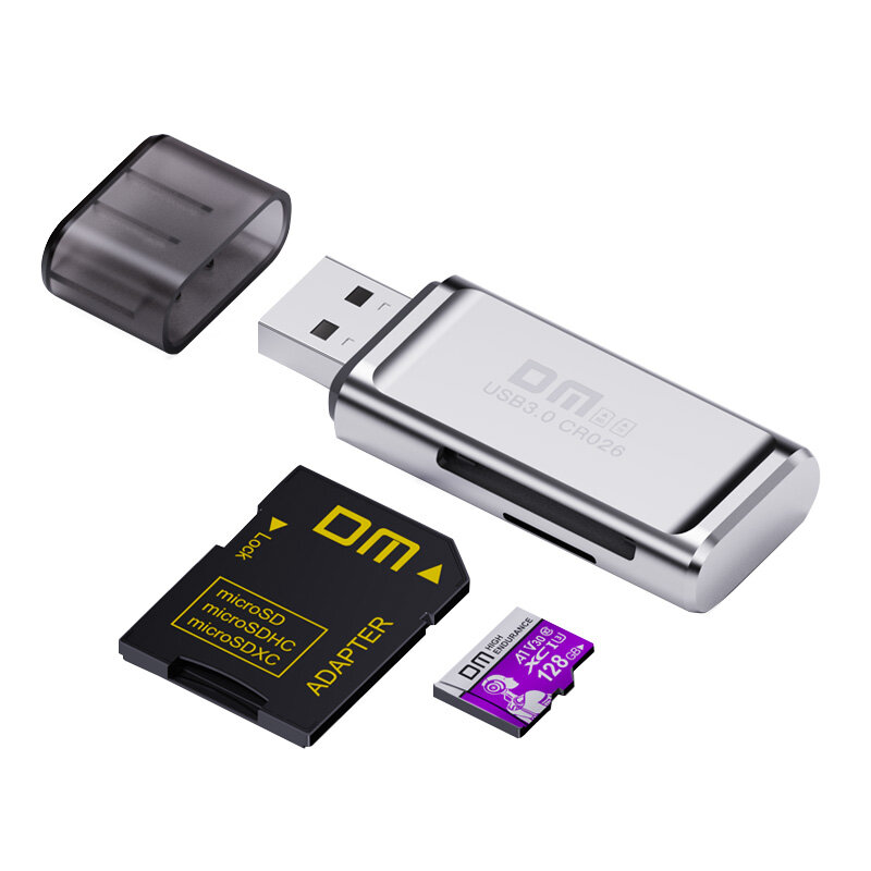DM CR026 2 في 1SD/TF قارئ بطاقة متعددة مع منفذ USB