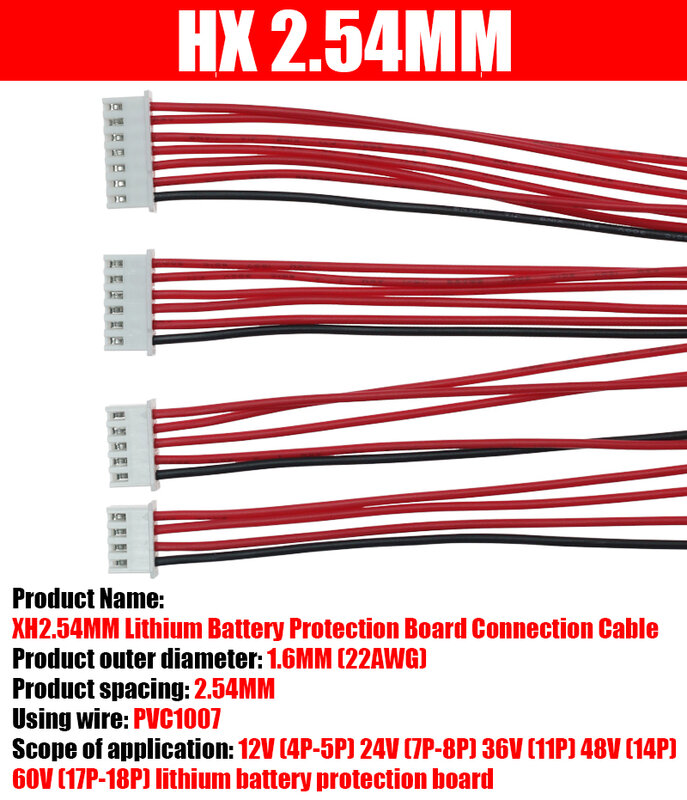 1PCS 3PIN-18PIN Balance cable Lithium battery protection board cable wire FOR 3S 4S 6S 7S 8S 10S 12S 13S 14S 16S 17S BMS Li-ion
