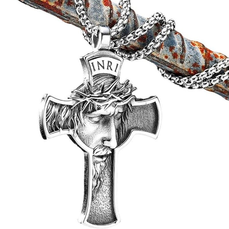 Collier croix en acier inoxydable pour hommes et femmes, bijoux punk à la mode, cadeaux de vacances créatifs