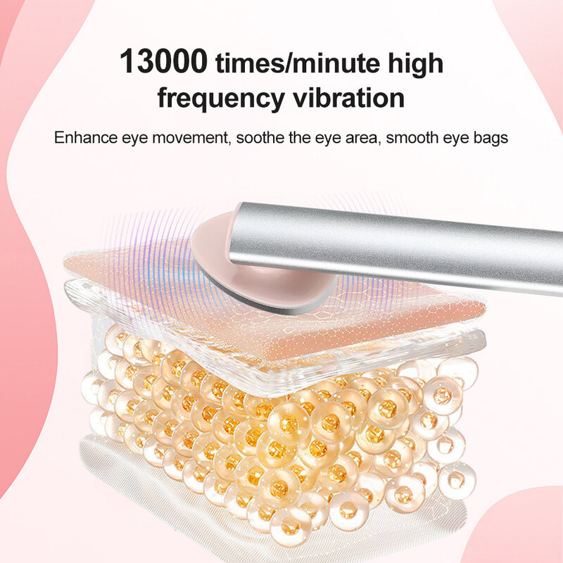 Microcurrent Eye Beauty Device EMS Heated Facial Wand 7-Colors Light Therapy Face Lifting Firming Wrinkle Remover Eye Massager