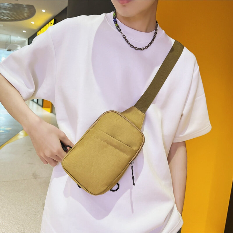 Компактная поясная сумка Chikage для мужчин и женщин, простая повседневная спортивная Сумочка через плечо, вместительный Многофункциональный чемоданчик на плечо