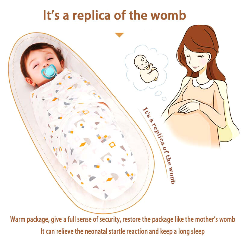 Saco de dormir macio do bebê, envoltório do casulo do envelope recém-nascido, swaddle, 100% algodão, cobertor do sono, 0-6 meses