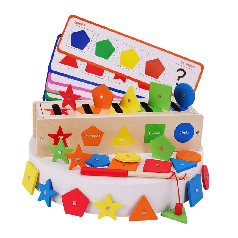 赤ちゃんの子供のための木製の色と形のソートおもちゃ、教育釣り