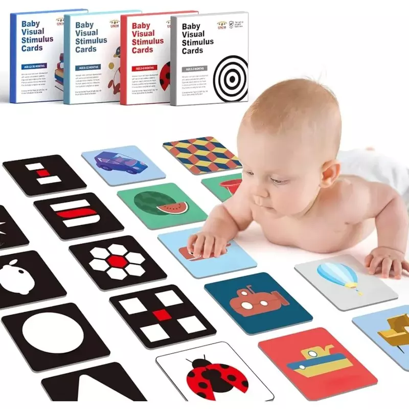 Carte d'Éthiculation Visuelle Montessori pour Bébé, Jouet Noir et Blanc pour les Grands Abonnés, Cartes Flash d'ApprentiCumbria, Idée Cadeau