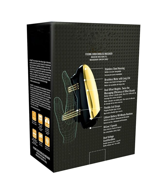 Men's Barberology Massager Professional Cordless Metal Handheld Heat Massager USB Charge Vibration Head Massage 2 Massage Nodes