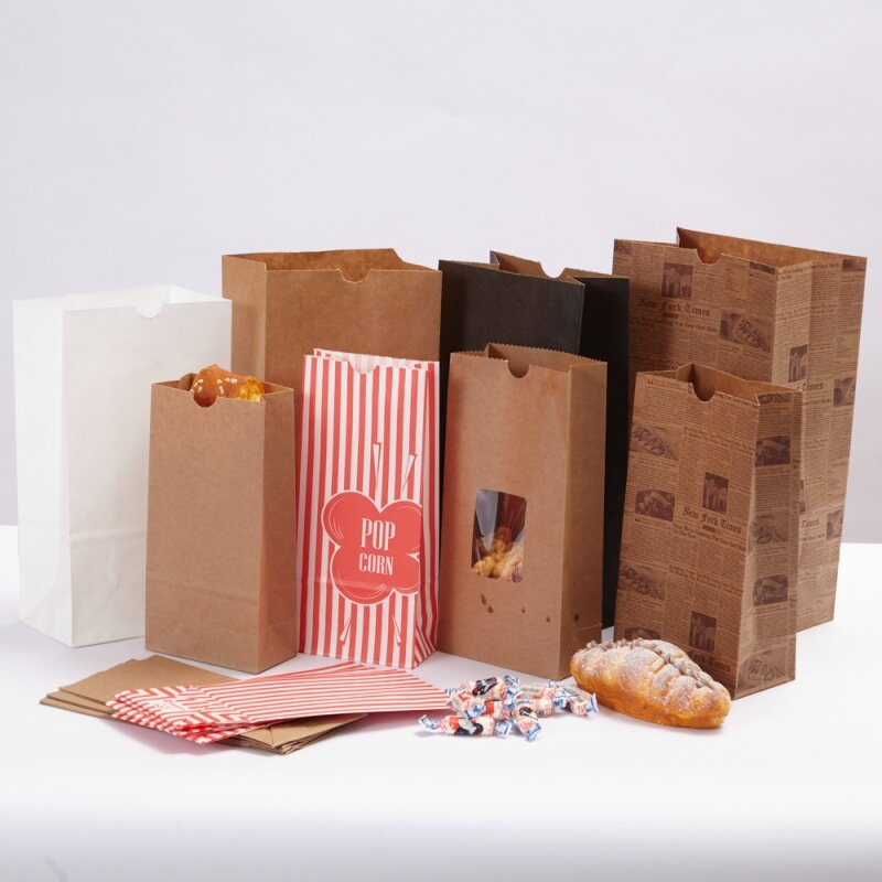 Kunden spezifisches Produkt 、 kunden spezifisches Luxus handwerk braun weiß Verpackung bolsa de papel bedruckte Einkaufstasche Kraft papiertüten