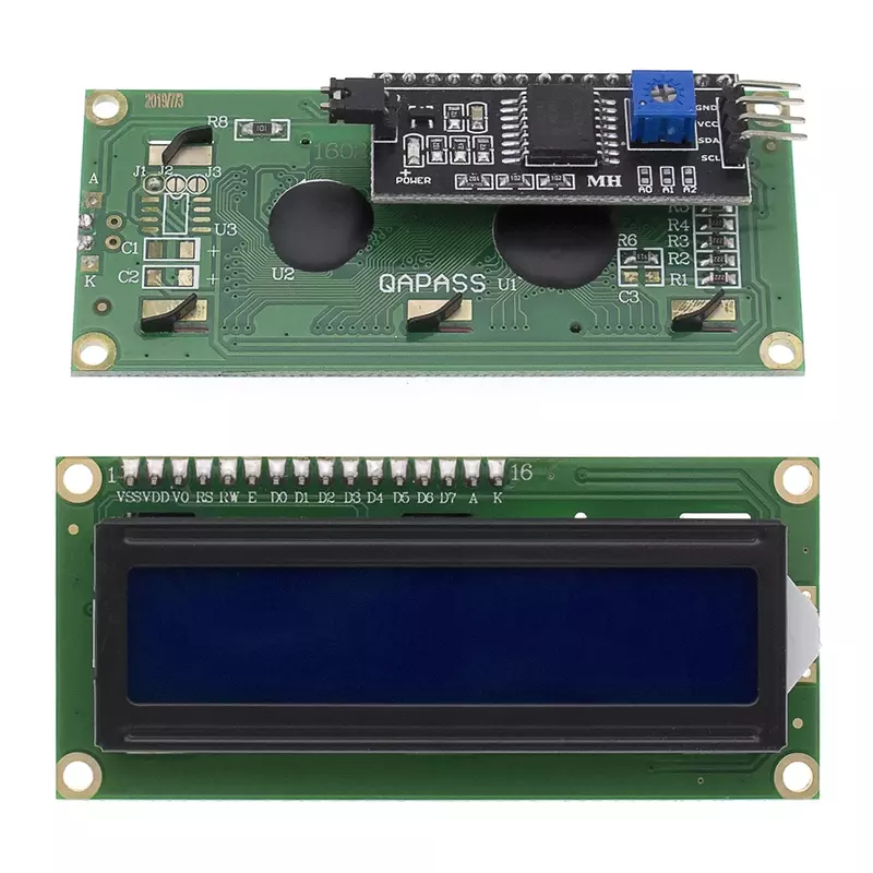 Lcd1602 i2c-Modul blau/gelb grüner Bildschirm 16x2 Zeichen LCD-Anzeige pcf8574t pcf8574 iic i2c-Schnittstelle 5v für Arduino