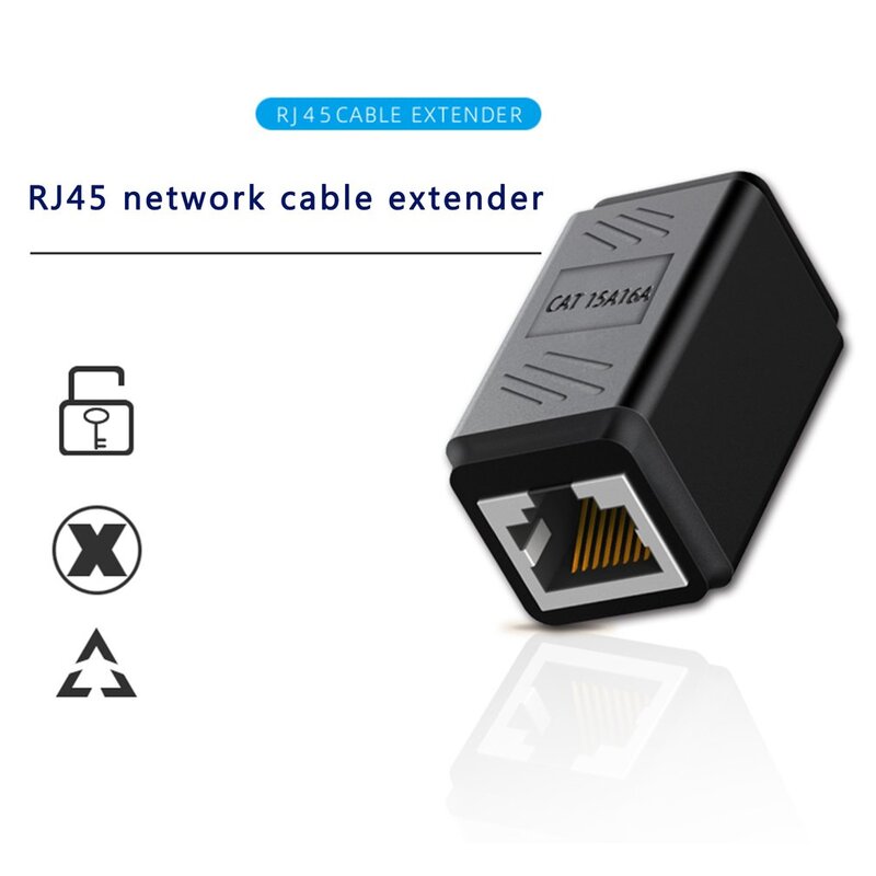 Conector RJ45 Cat7/6, adaptador Ethernet, interfaz Gigabit, convertidor extensor de red para Cable de extensión hembra a hembra, nuevo