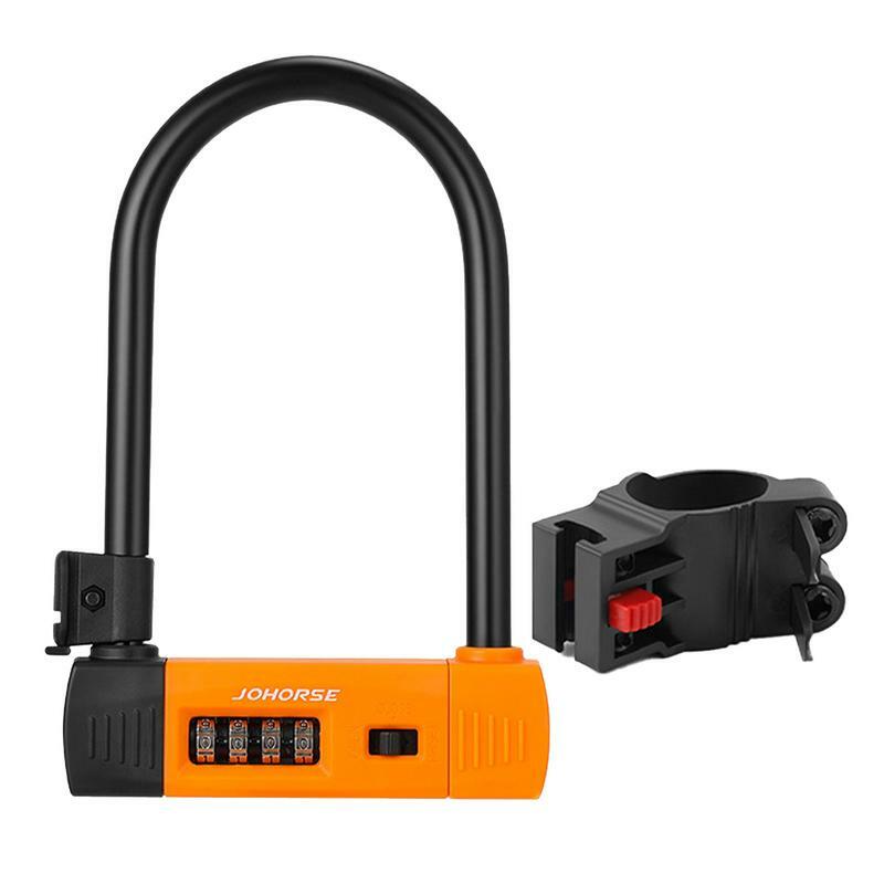 U-Lock Bike Lock 4-Digit Resettable Combination U Lock Secure Your Bike Scooter Electric Bike And More Ideal For Road Mountain