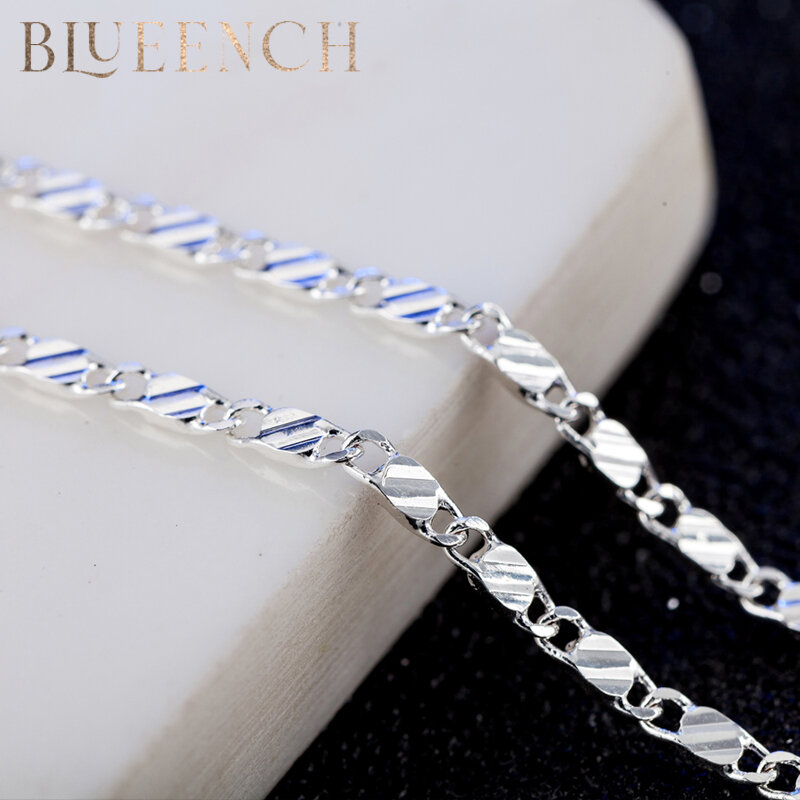 Novo luxo 925 prata esterlina especial 2mm plana clavícula correntes colares para homens feminino jóias de casamento presentes de natal 40-75cm