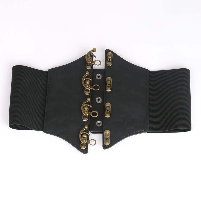 Cinture Steampunk decorative in vita con cintura larga da donna con sigillo di grandi dimensioni retrò per corsetto da donna con Design multidimensionale per il vestito