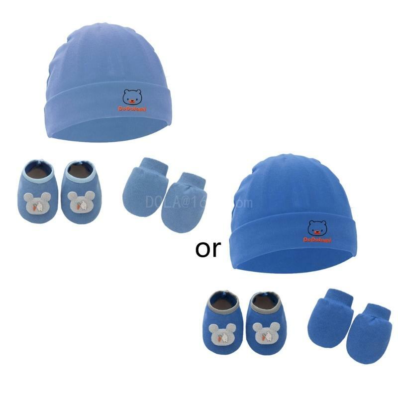 Gants anti-rayures pour bébé, couvre-pieds, chapeau, mitaines chaussettes en coton doux pour nouveau-né