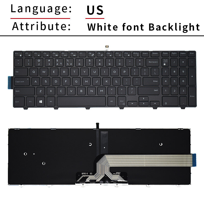 US keyboard For Dell Inspiron 15 5000 5758 5543 5548 5542 5552 5759 5551 5755 5555 5558 5557 5559 5577 5576 5748 5749 5545 5547