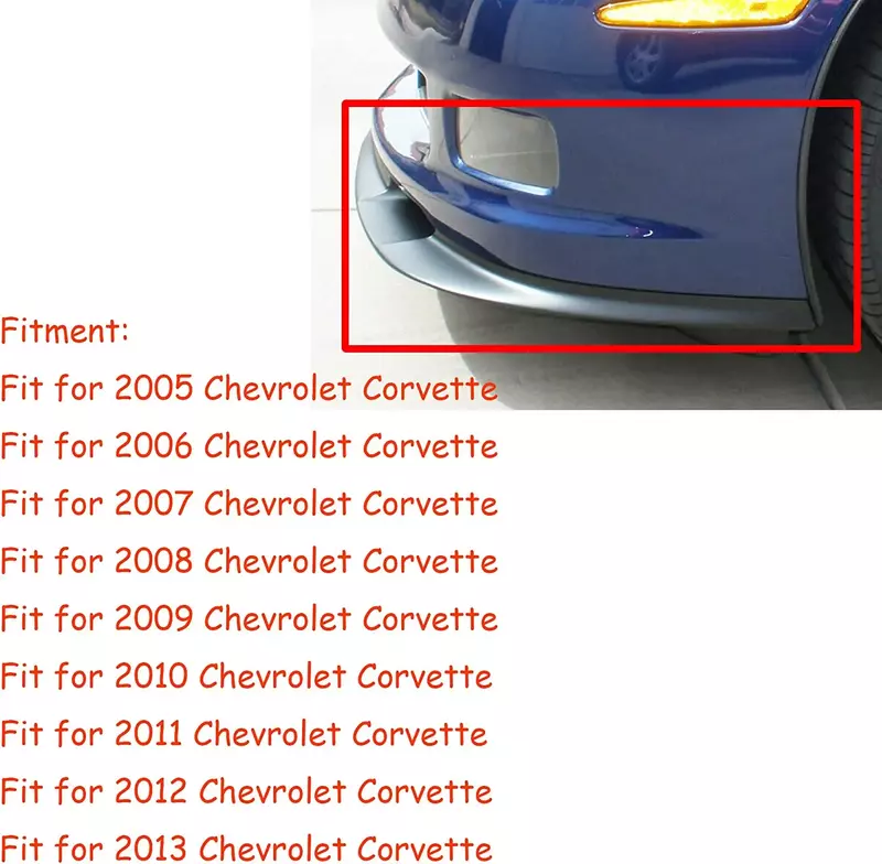 مصد صدمات أمامي للسيارة طراز Chevy C6 Corvette 2005-2013 Z06 ZR1 مجسم واسع من الألياف الكربونية غير اللامع باللون الأسود