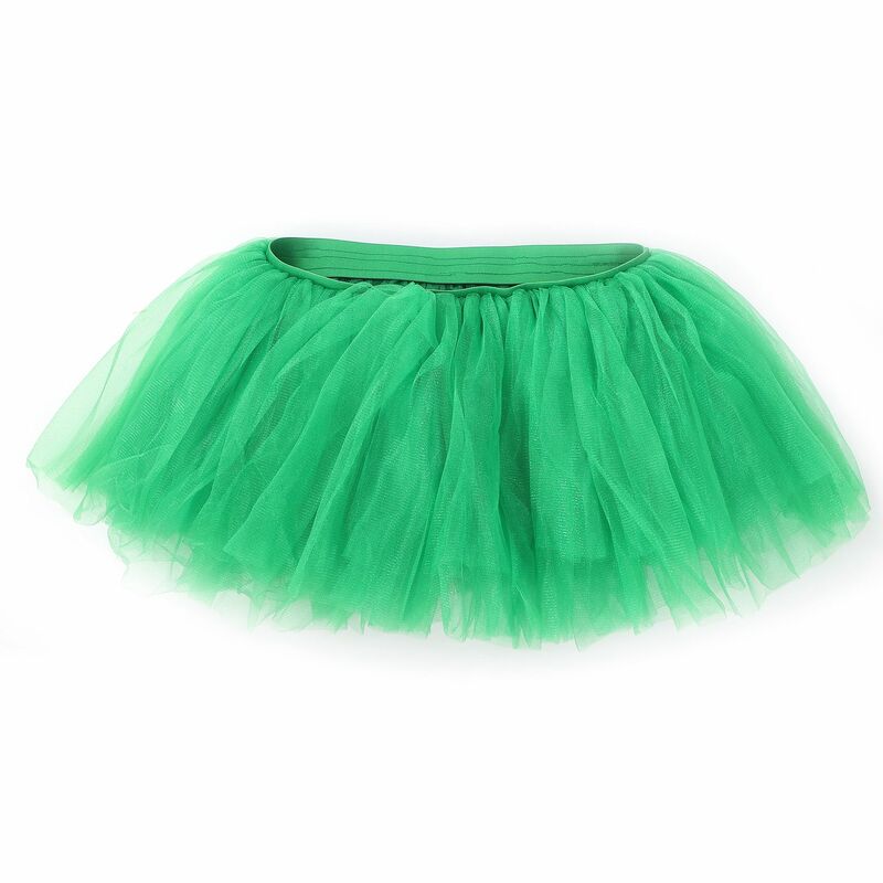 Dance Tulle Tutu 5 Layered Tutu Prom Party Costume Tulle Tutu for Women and Girls,Green