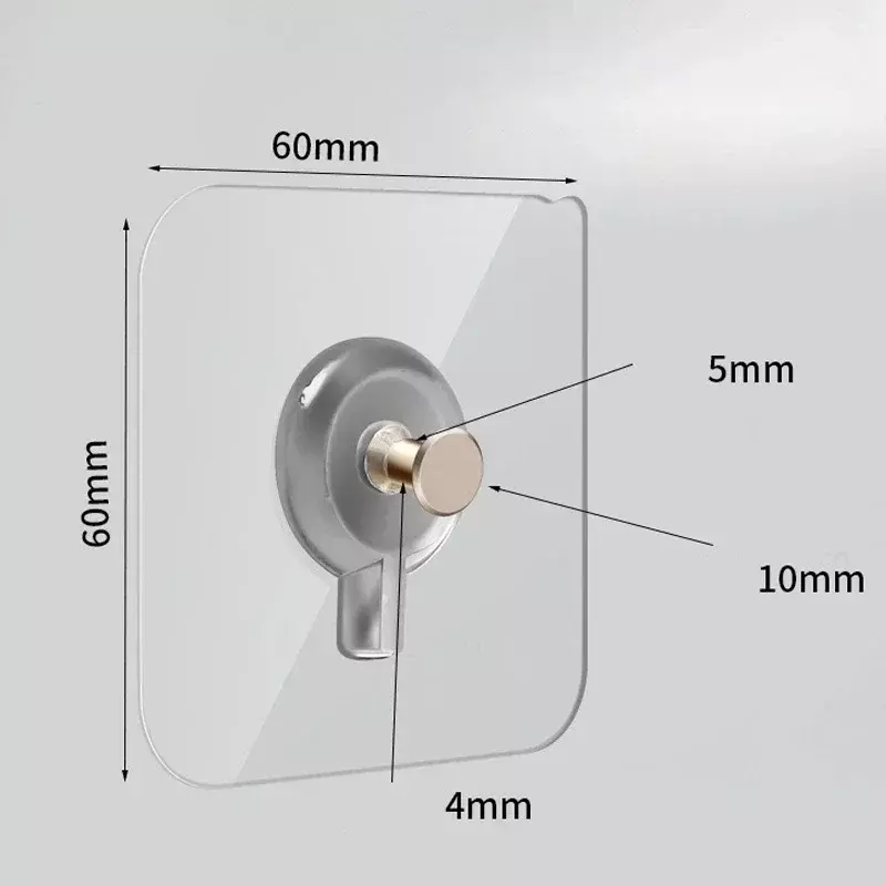PVC Strong Adhesive Nails Hook Wall Poster Seamless Waterproof Durable Transparent Kitchen Bathroom Screw Hook Hanger