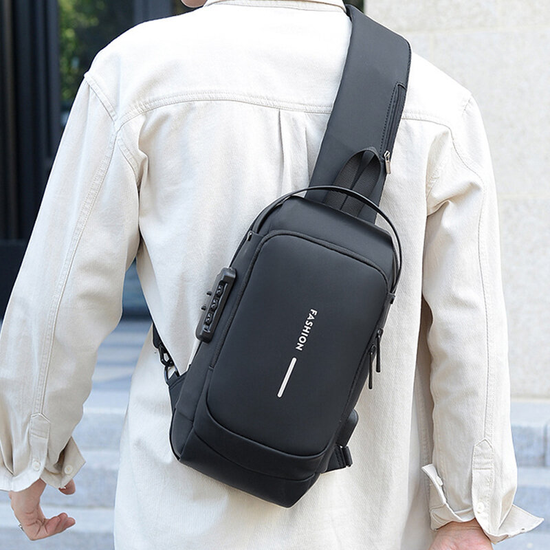 Мужской рюкзак-слинг через плечо, нагрудная сумка с защитой от кражи, для путешествий, езды на мотоцикле, водонепроницаемые мужские мессенджеры из ткани «Оксфорд»