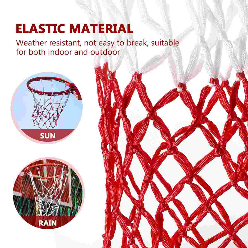 LIOOBO Nylon Geflochtene Regelmäßige Größe Professionelle Basketball Net Ersatz Basketball Net Alle-Wetter Heavy Duty Dicken Netto 12