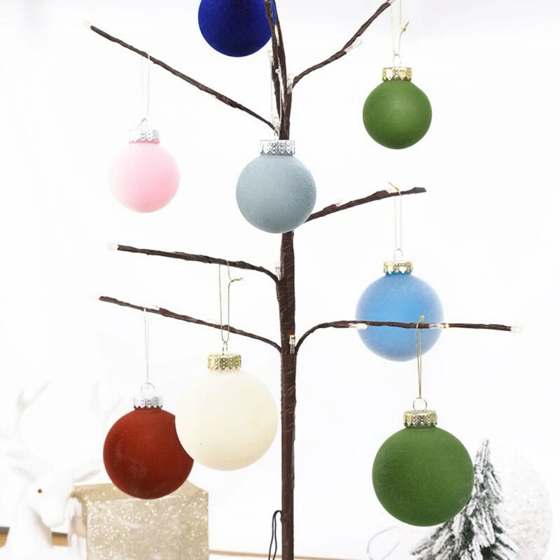 Juego de adornos de bolas de Navidad de 12 piezas, surtido de adornos navideños, decoración colgante para fiestas en casa