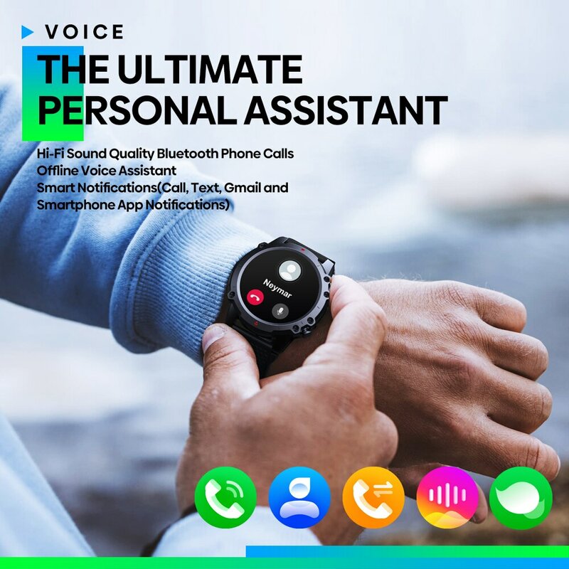 Zeblaze-Vibe 7 Lite Smartwatch para Homens, Chamada por Voz, 1,47 "IPS Display, 100 Modos Esportivos, Monitor de Saúde 24H, Smartwatch Grande