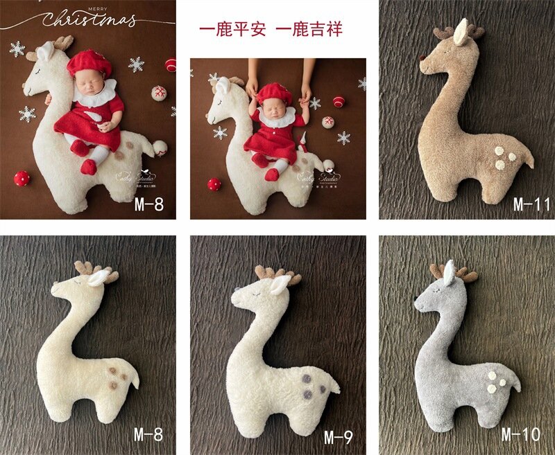 Реквизит для фотосъемки новорожденных плюшевые животные куклы подушка для фотосъемки Рождественский олень коврик для фотостудии