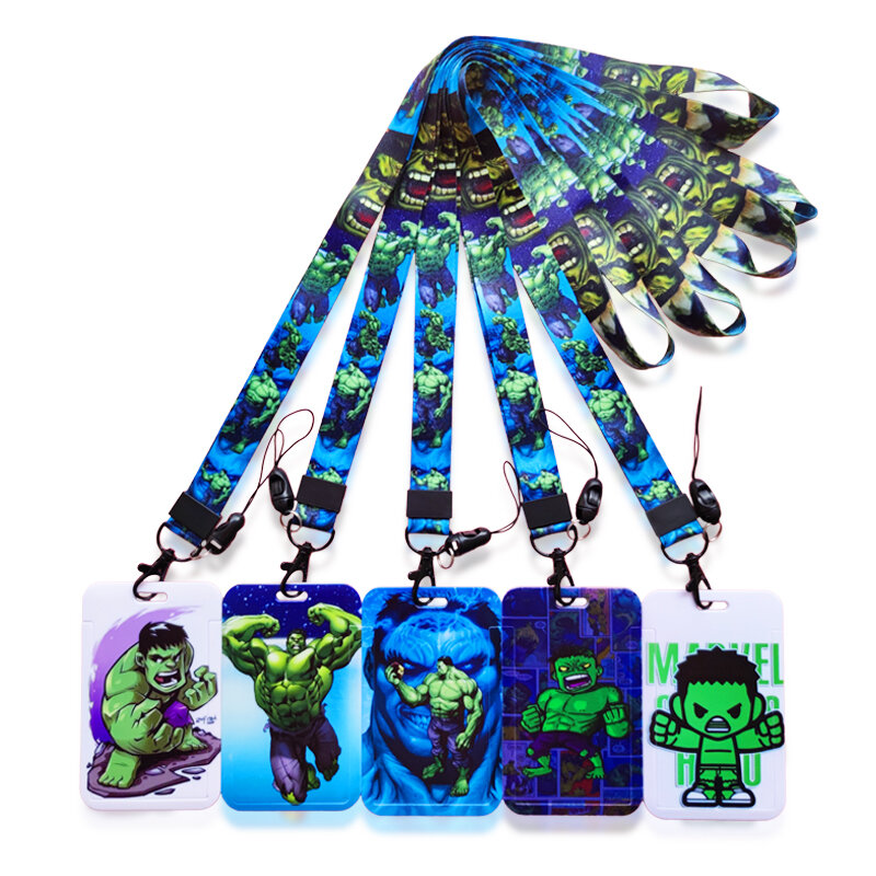 Disney Hulk-男性用の緊急カードホルダー,ストラップ,財布,首,スーパーヒーローバッジ用の格納式クリップ