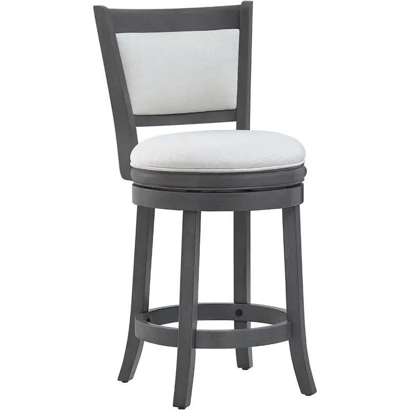 Bar Stools, 24" Seat Height Wooden Chair, Swivel Pub Bars Chairs with Back, Bar Chair