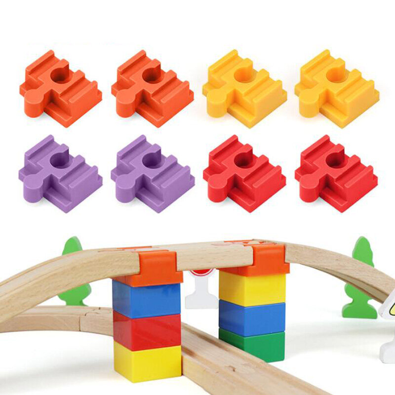 5 pezzi di accessori per binari del treno in legno connettori per binari in plastica per Set di binari del treno in legno adattatore per binari del treno in legno