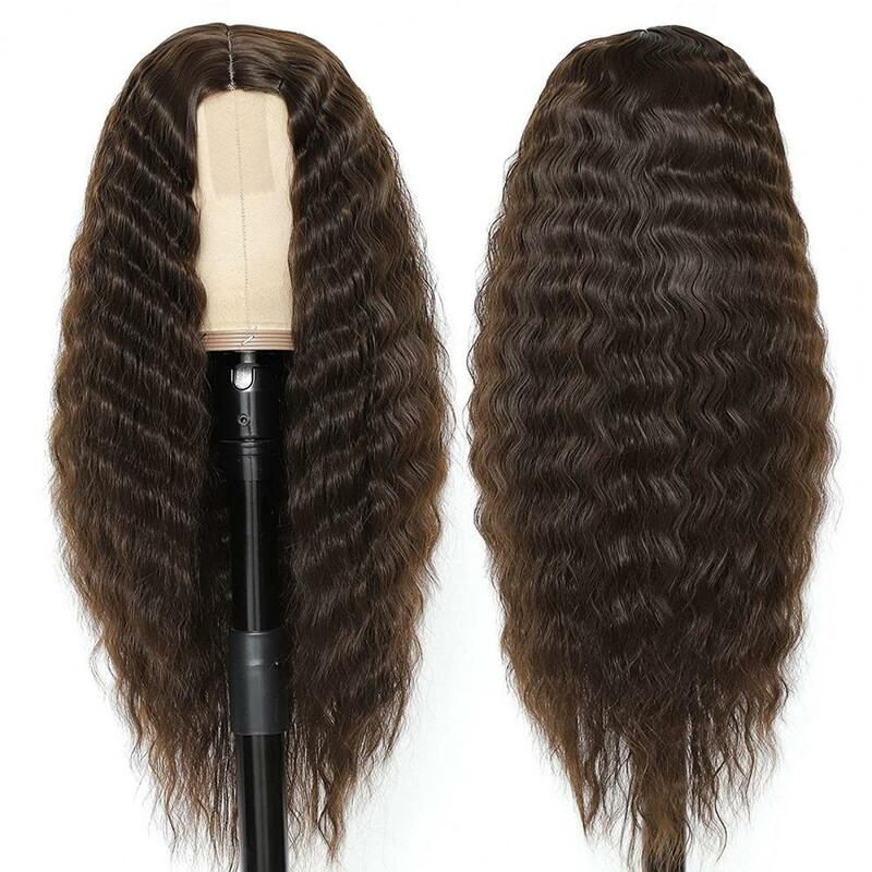2024 Wasserwelle lange lockige Perücke Dschungel welle Mitte geteilt glänzendes Haar Haar verlängerungen menschliche Perücke afrikanische brasilia nische schwarze Frauen Perücke
