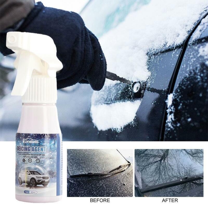 Car Windshield Deicer Spray, agente eficaz, removedor de neve, seguro, poeira automotiva, Deicing, suprimentos de limpeza, G8E6, 60ml