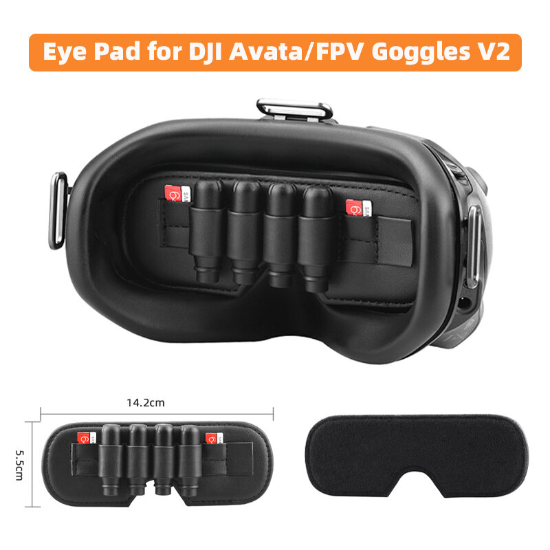 Almohadilla de Ojos de almacenamiento de antena para gafas DJI Avata/FPV V2 Combo, cubierta protectora de lente, almohadilla de esponja para ojos, accesorio de repuesto para placa facial