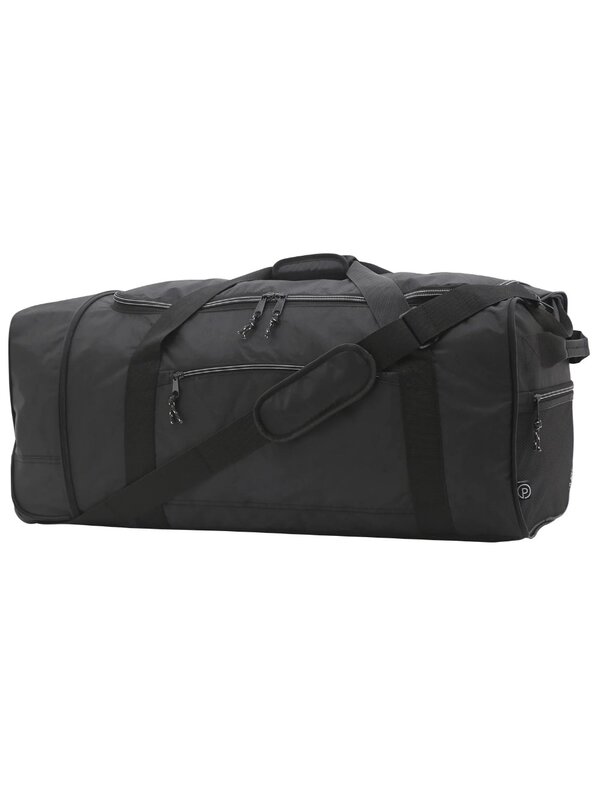 32" Wheeled and Compactible Polyester Rolling Duffel Bag, Black