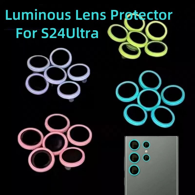 Luminous Lens Ring Case for Samsung S24 Ultra Camera Lens Screen Protector Protective for Samsung Galaxy S24 Ultra Lens Cover