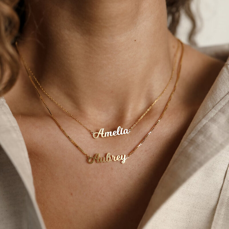 Минималистичное ожерелье с изысканным именем, персонализированный подарок для мамы и ее