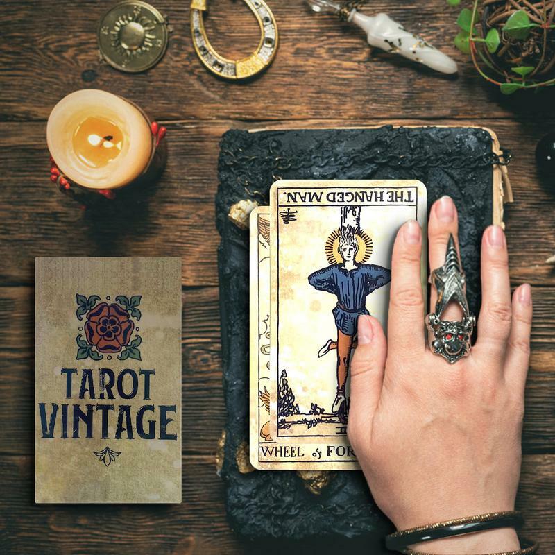 Jeu de cartes de tarot oracle vintage pour débutants, jeu de société en anglais, idéal pour les fêtes en famille