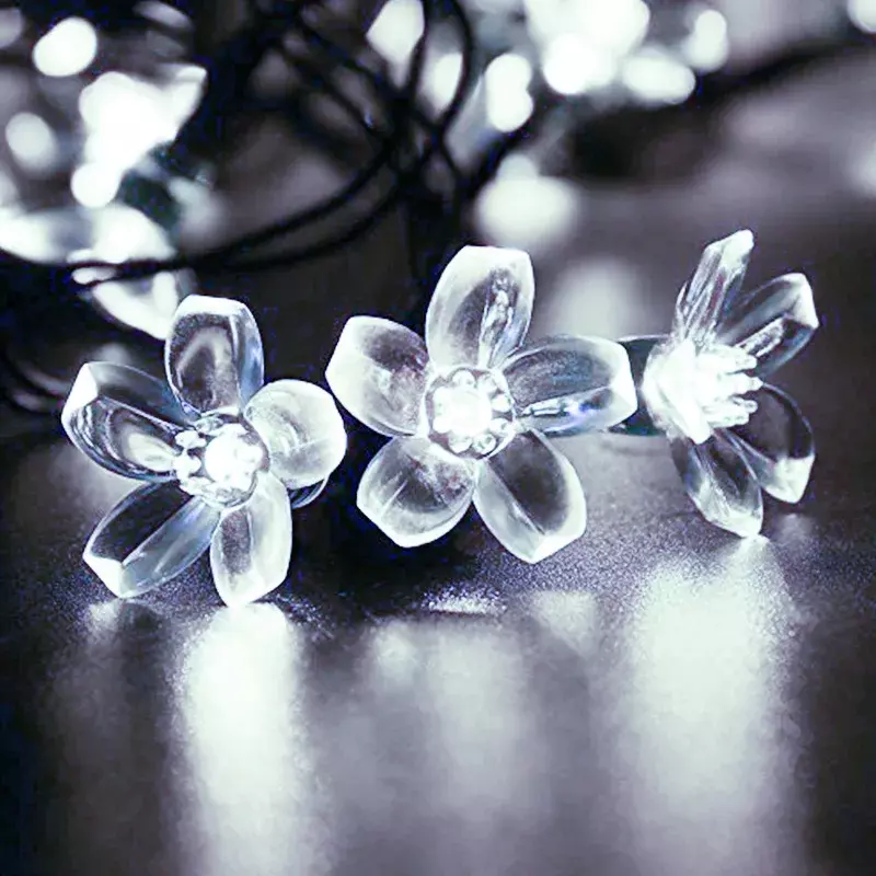 USB em forma de flor LED Light String, luzes decorativas para jardins pátios, uniões de família, festas e casamentos, 1,5-10m