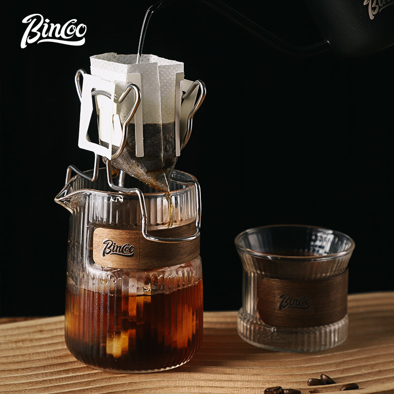 BINCOO Hand-brewed Coffee Sharing Pot Set Heat-resistant Glass Coffee Pot for Household and Office 400ML