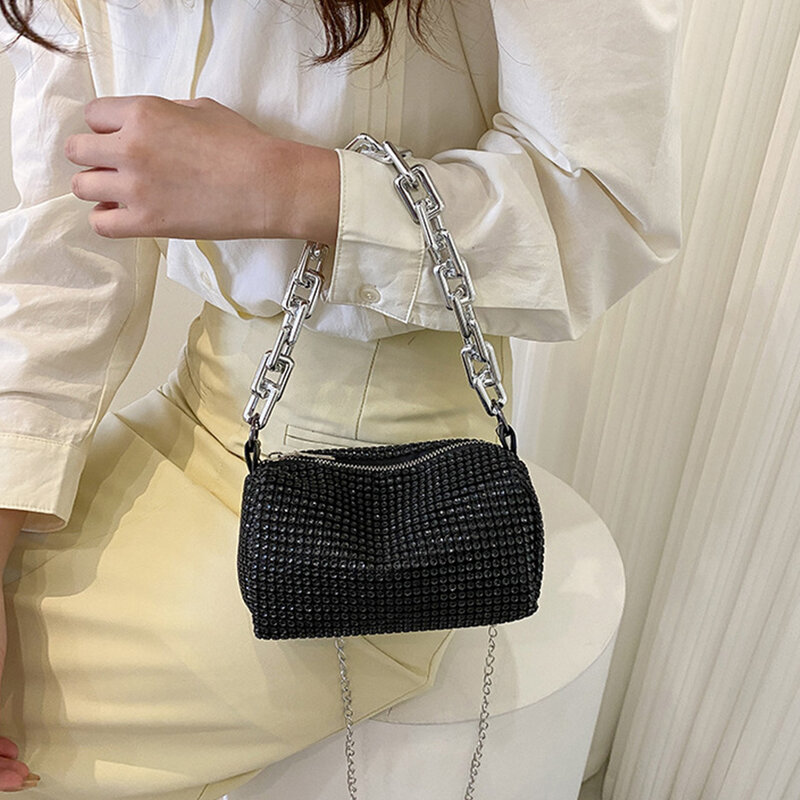 New Mini Diamond Chain Handbag Korean Edition Fashion Women Travel Shopping High Quality Versatile Classic Underarm Shoulder Bag